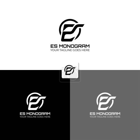 ES Initial Monogram Logo Template