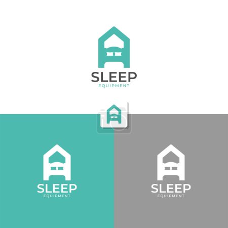 Modèle de logo d'équipement de sommeil. Modèle de logo de l'hôtel