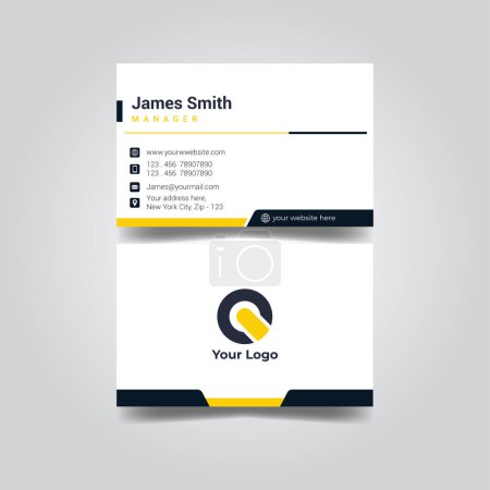 Illustration for Elegant yellow and black Company Business Card Printing Template - Royalty Free Image