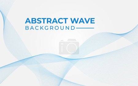 Diseño de plantilla abstracta de fondo de onda con gradación de color azul
