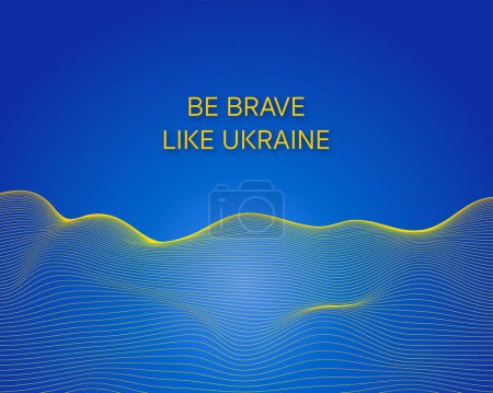 Ilustración de Ondulado azul y amarillo abstracto ucraniano fondo - Imagen libre de derechos