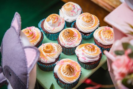 Photo for Sweets for events and children's parties. cupcakes - Royalty Free Image