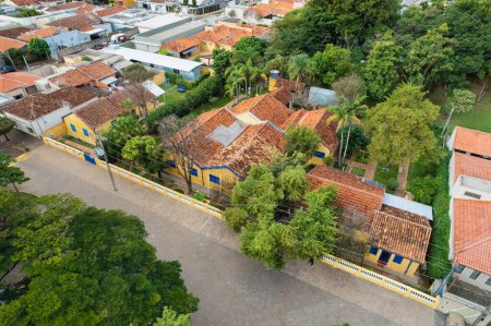 Foto de Brodowski, So Paulo, Brasil - Circa junio 2022: Imagen aérea de Brodowski, casa Candido Portinari. - Imagen libre de derechos