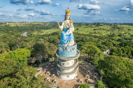 Photo for Salto, So Paulo/Brazil - Circa February 2023: Aerial view of Salto,Monument to the Patroness - Royalty Free Image