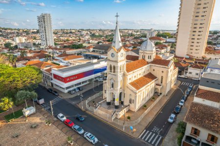 Photo for Jaboticabal, So Paulo,Brazil - Around October 2022: Nossa Senhora Carmo Main Church and main square Joaquim Batista de Jaboticabal. - Royalty Free Image