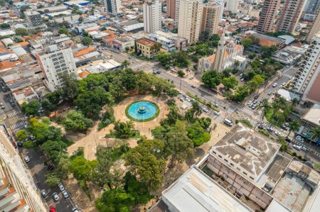Photo for Batatais, So Paulo, Brazil - Circa, June 2022: City of Batatais, City Central Square and Mother Church. - Royalty Free Image