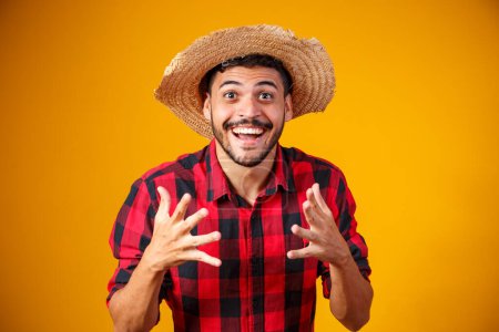 Photo for Brazilian man wearing typical clothes for the Festa Junina - Royalty Free Image