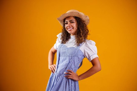 Photo for Brazilian woman wearing typical clothes for the Festa Junina - Royalty Free Image