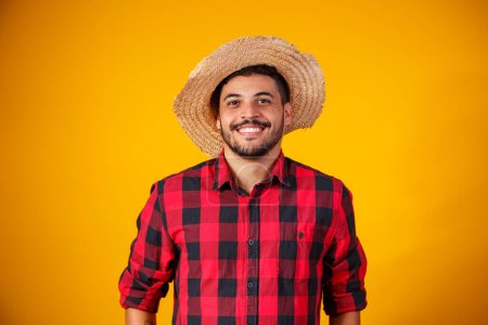 Photo for Brazilian man wearing typical clothes for the Festa Junina - Royalty Free Image