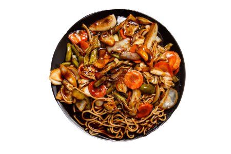 Photo for Bowl with yakisoba in white background - Royalty Free Image