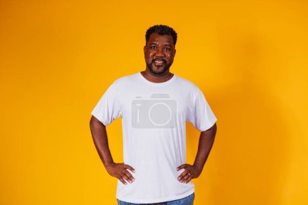 Photo for Black man on yellow background - Royalty Free Image