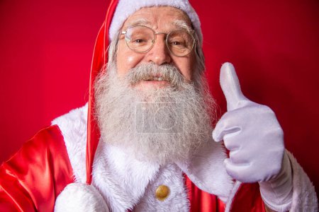 Photo for Santa Claus making selfie photos. Christmas night. Gift delivery. Enchanted dreams of children. - Royalty Free Image