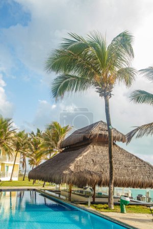 Photo for Hotel leisure area photo. Photo of the hotel pool. Vacation and travel concept - Royalty Free Image