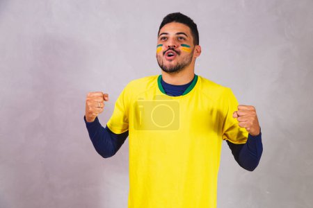 Photo for Brazilian fan on gray background - Royalty Free Image