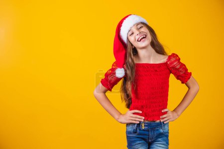 Photo for Little girl dressed like a santa claus - Royalty Free Image