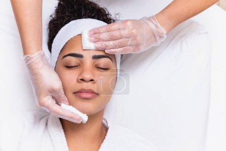 Photo for Woman in spa doing skin care procedures. woman in spa - Royalty Free Image
