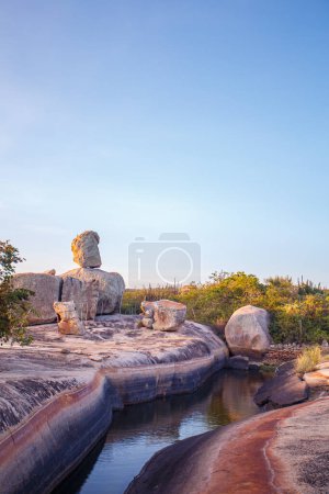 Photo for Photo of a geopark with stones in geoforms. geography - Royalty Free Image