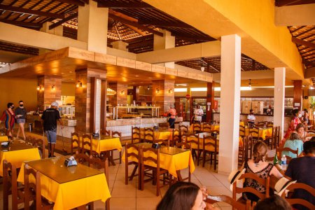 Photo for Natal, Rio Grande do Norte, Brazil - March 12 2021: Miramar restaurant in the city of Porto Mirim in Rio Grande do Norte - Royalty Free Image