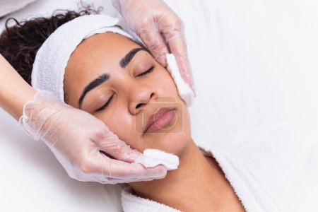 Photo for Woman in spa doing skin care procedures. woman in spa - Royalty Free Image