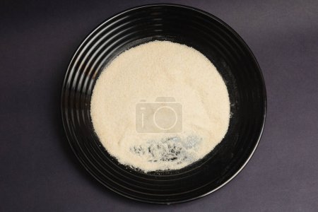 wheat, fine wheat bran, plate, black background