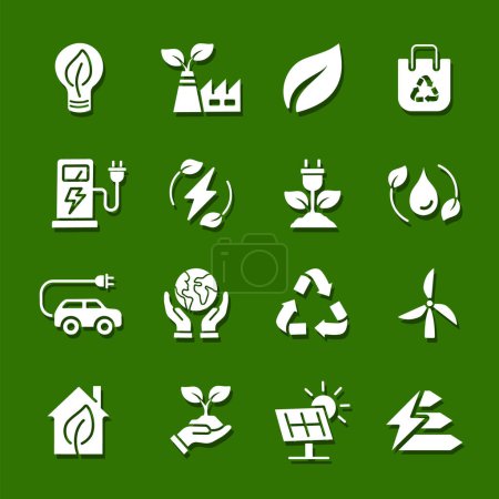 Eco friendly icon set , ecology and nature green icons set on white vector