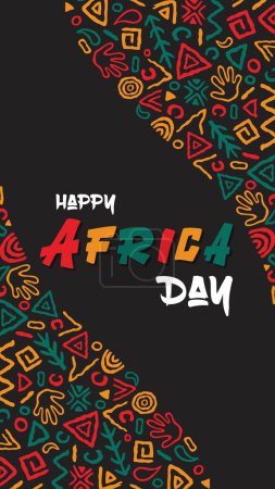 Journée de l'Afrique icônes de l'art tribal célébrant l'unité africaine. Eps 10 ilustration vectorielle