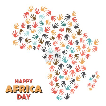 Día de África iconos del arte tribal celebrando la unidad africana. Eps 10 ilustración vectorial