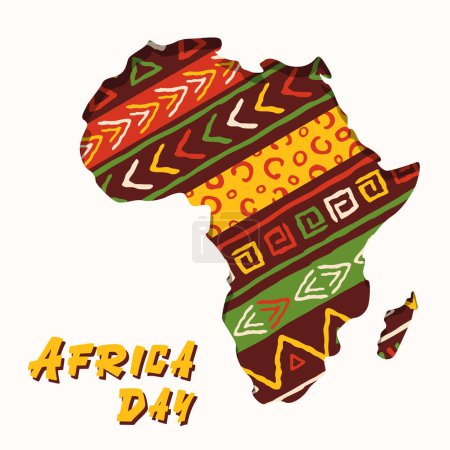 Afrikatag Stammeskunst-Ikonen, die die afrikanische Einheit feiern. Eps 10 Vektorillustration