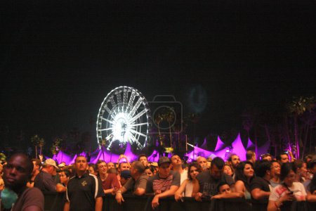 Photo for Coachella - Crowds at night - Royalty Free Image
