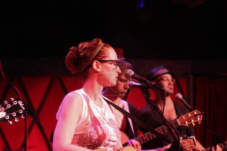 Photo for Ingrid Michaelson in session at Rockwood Music Hall - Royalty Free Image