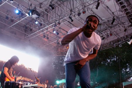 Photo for Childish Gambino in concert at Central Park Summerstage in New York - Royalty Free Image
