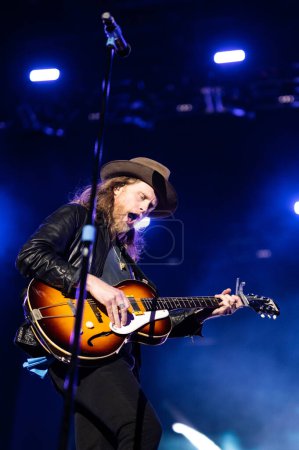 Photo for American alternative folk band The Lumineers in concert at Boston Calling festival in Boston - Royalty Free Image
