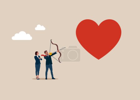 Illustration for Love, instinct and romance concept. Flat vector illustration. - Royalty Free Image