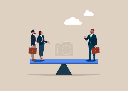 Illustration for Quality human resources. Compare business people. Modern vector illustration in flat style - Royalty Free Image