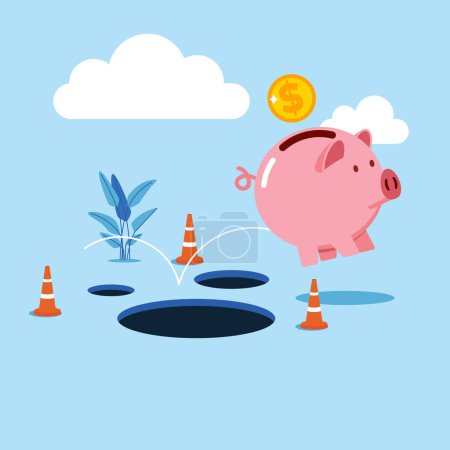 money savings concept. vector illustration. flat design