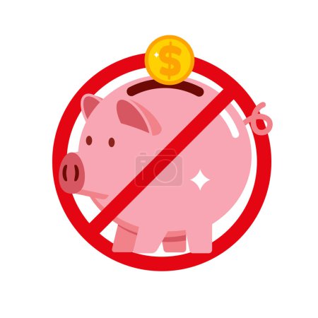 piggy bank icon in red sign flat design isolated vector illustration