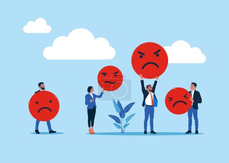  Negatively thinking business people. Modern vector illustration in flat style