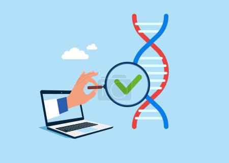 Ilustración de Investigación del ADN y genética. Ilustración vectorial en estilo plano - Imagen libre de derechos