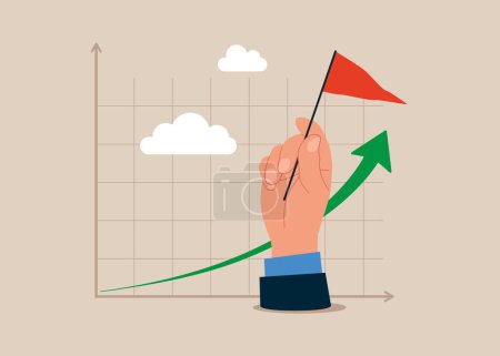 Illustration for Grow chart up increase profit sales and investment background. Vector illustration - Royalty Free Image