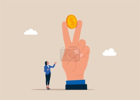 Illustration for Rock gesture, victory sign. Work passion to motivate and inspire employee to achieve career success. Flat vector illustration - Royalty Free Image