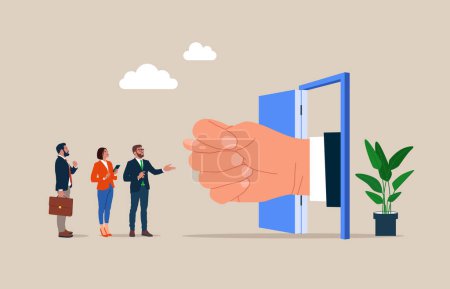The thumb is clamped between the middle and index finger. Fig - a finger gesture. No on boarding employee, cold welcome to new office. Flat vector illustration