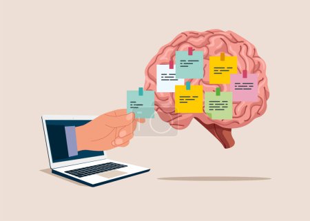 Illustration for Discover solution, brainstorm with sticky notes. Ideation. Vector illustration. - Royalty Free Image