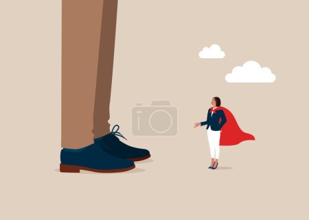 Business competitors. Small and big companies. Business competitors. Flat vector illustration