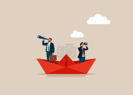 Different points of view. Leader and employee conflict. Business direction. Flat vector illustration