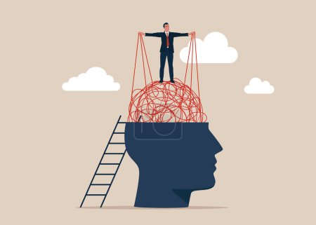 Illustration for Speculation and marketer. Employer domination exploitation.  Psychology support, help relief anxiety or depression. Vector illustration - Royalty Free Image