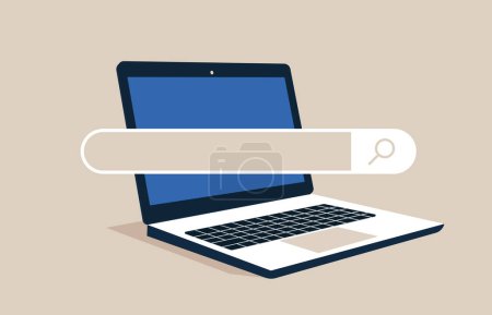 The search bar online. Looking for a for job. Need a job. Flat vector illustration. 