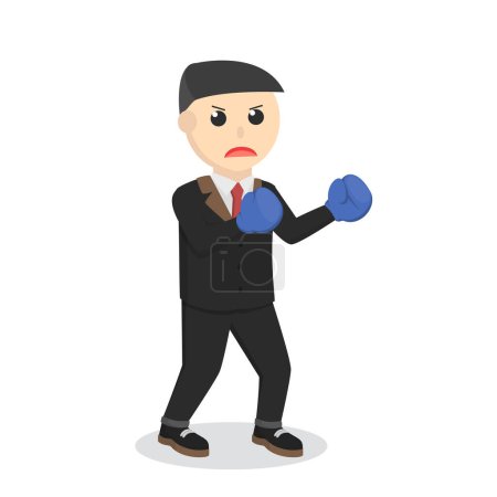Illustration for Businessman boxer ready to fight - Royalty Free Image