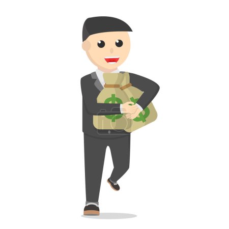 Ilustración de Hombre de negocios recoger el dinero - Imagen libre de derechos