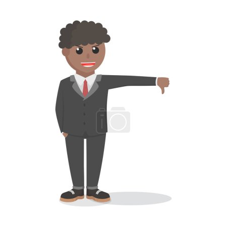 Illustration for Businessman african mocking pose design character on white background - Royalty Free Image