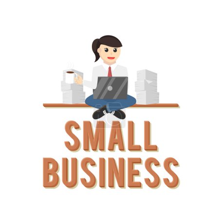 small business woman design character on white background